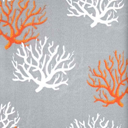 17" X 17" Gray And White Corals Zippered Coastal Throw Indoor Outdoor Pillow