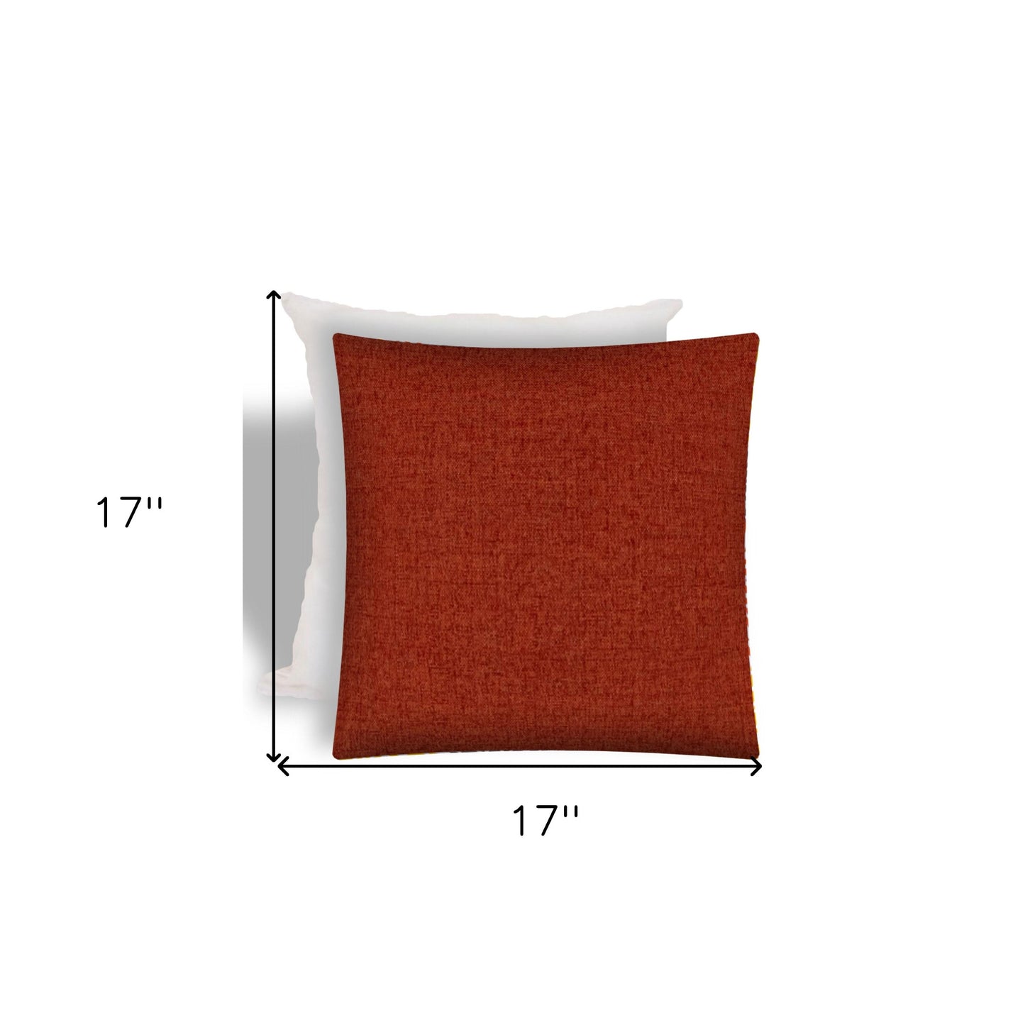 17" X 17" Brick And Red Zippered Solid Color Throw Indoor Outdoor Pillow