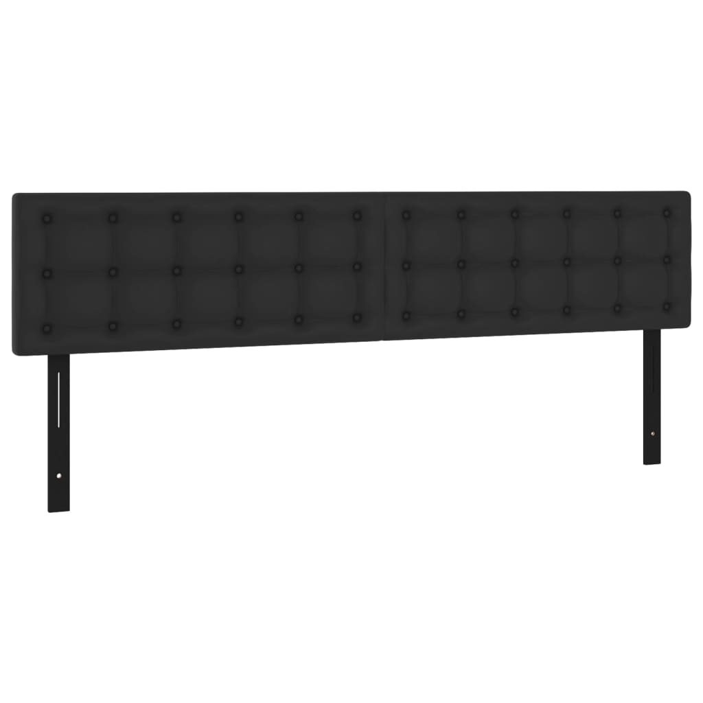 LED Headboard Black 78.7"x2"x30.7"/34.6" Faux Leather