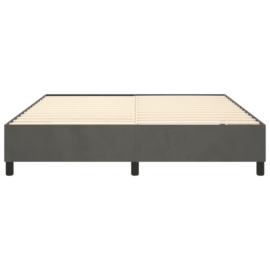 Bed Frame without Mattress Dark Gray King Velvet (US Only)