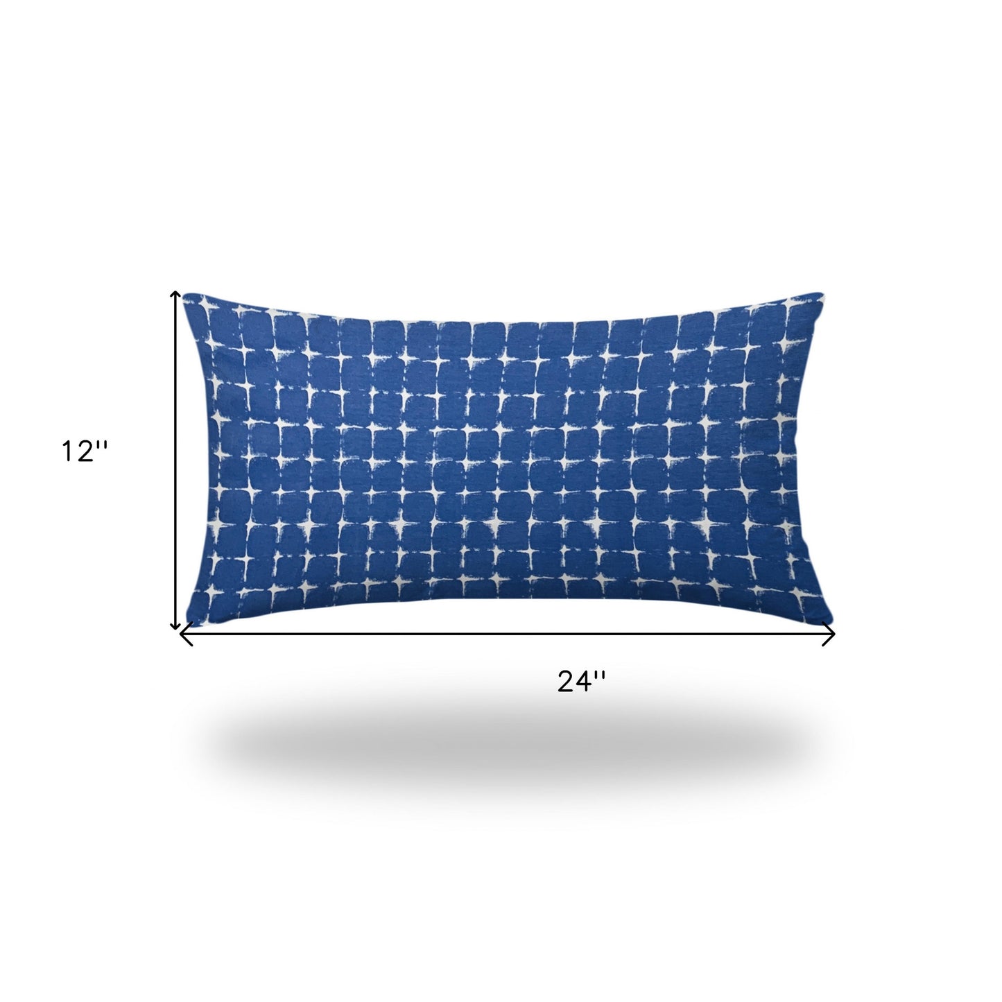 12" X 18" Blue And White Zippered Abstract Lumbar Indoor Outdoor Pillow Cover