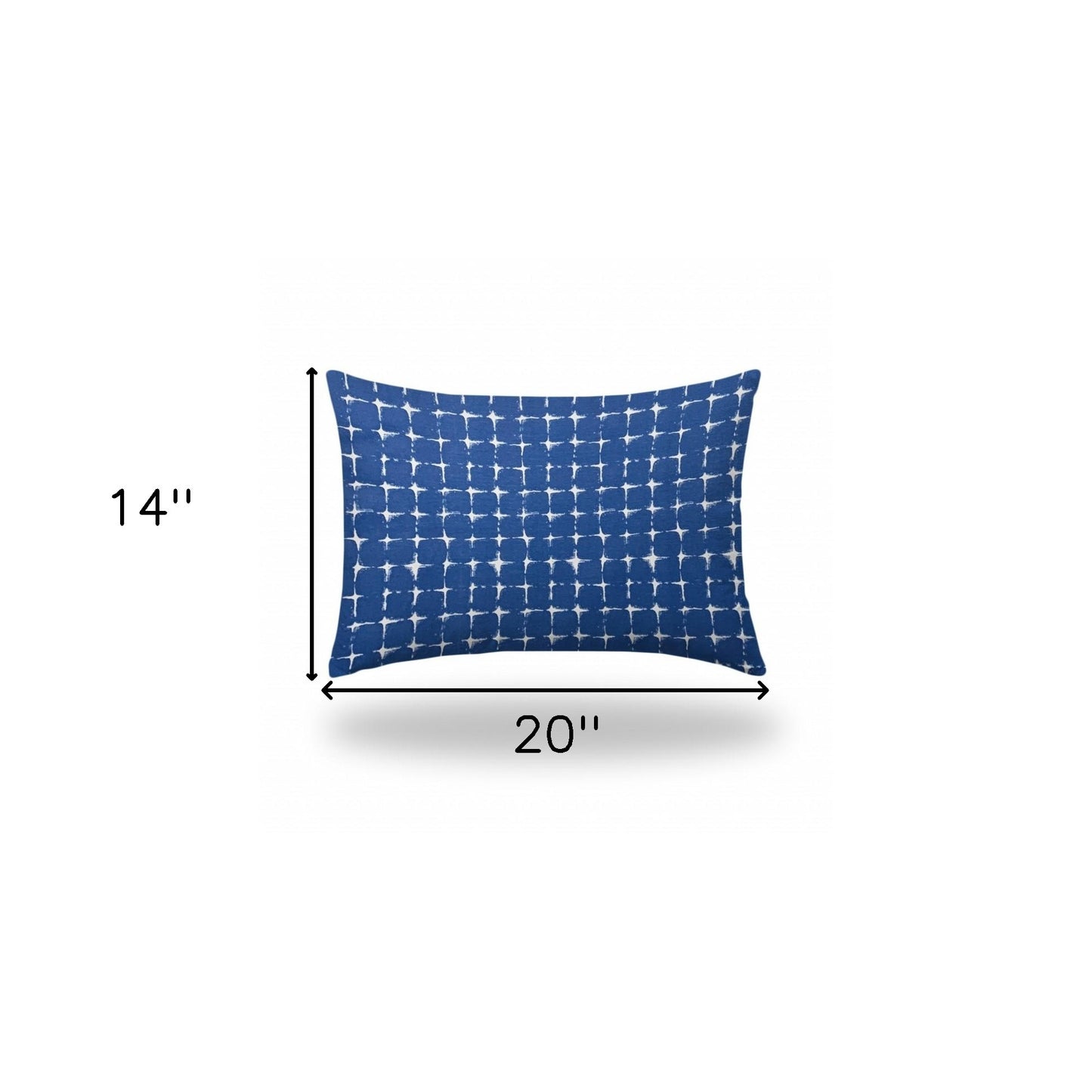 12" X 18" Blue And White Zippered Abstract Lumbar Indoor Outdoor Pillow Cover