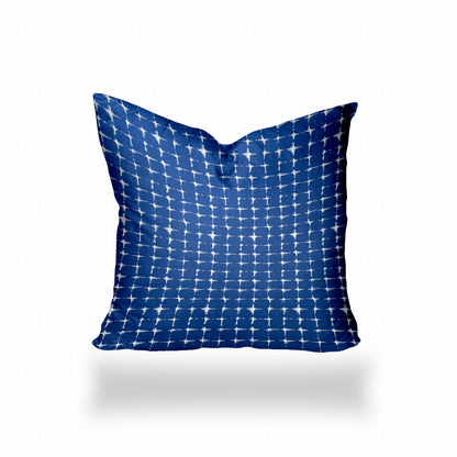 12" X 18" Blue And White Zippered Abstract Lumbar Indoor Outdoor Pillow Cover