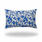 16" X 26" Blue And White Zippered Coastal Lumbar Indoor Outdoor Pillow Cover