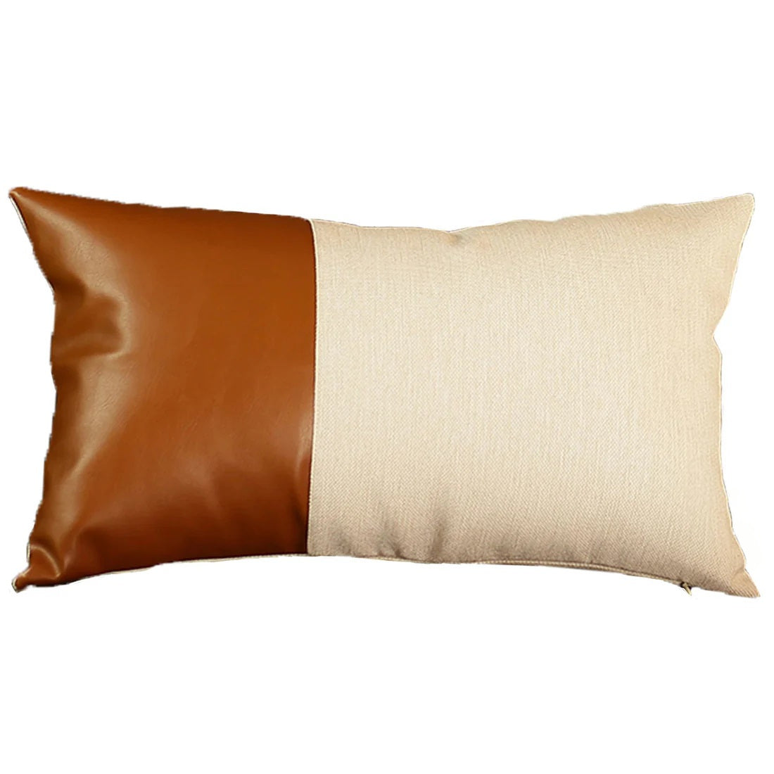 Set of Four 12" X 20" Brown and White Lumbar Throw Pillow