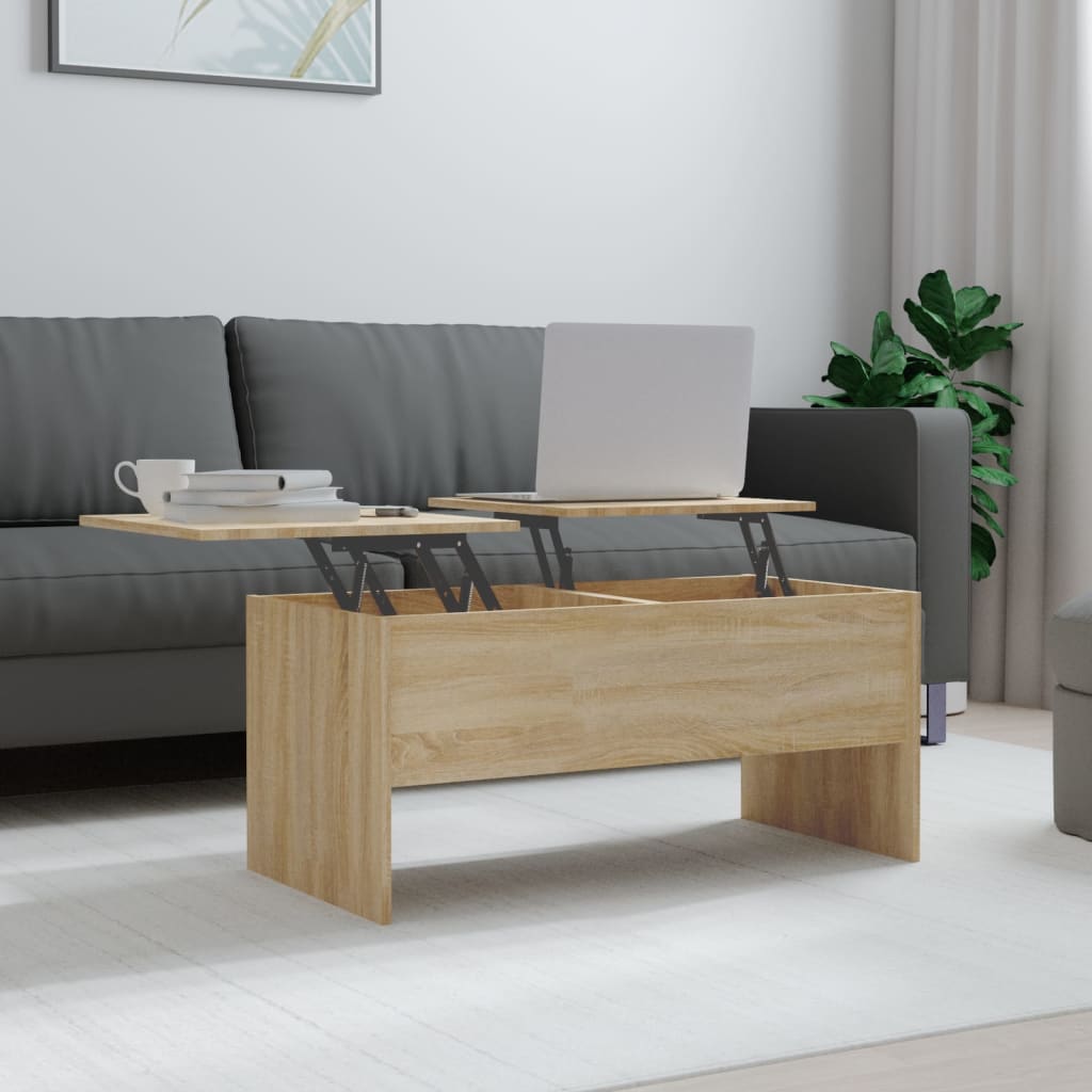 Coffee Table Brown Oak 40.2"x19.9"x18.3" Engineered Wood