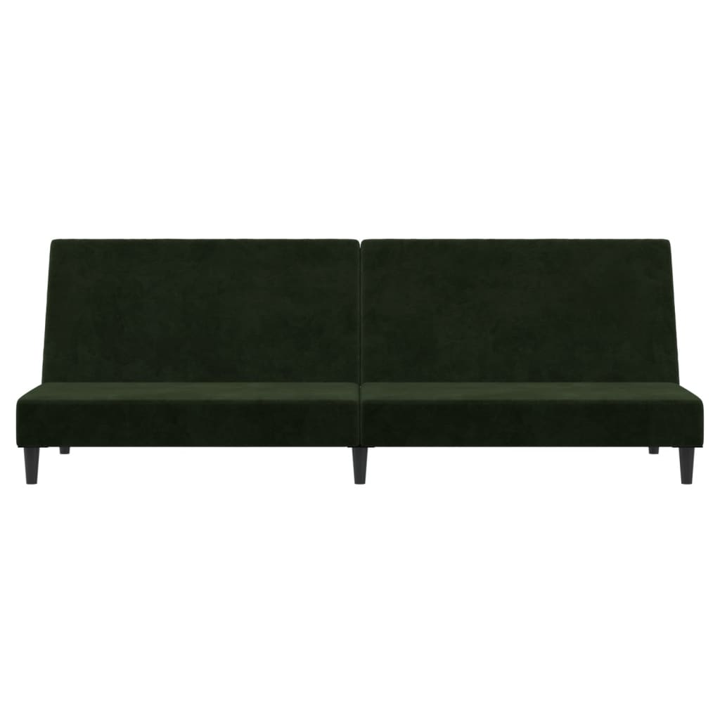 2-Seater Sofa Bed Dark Green Velvet