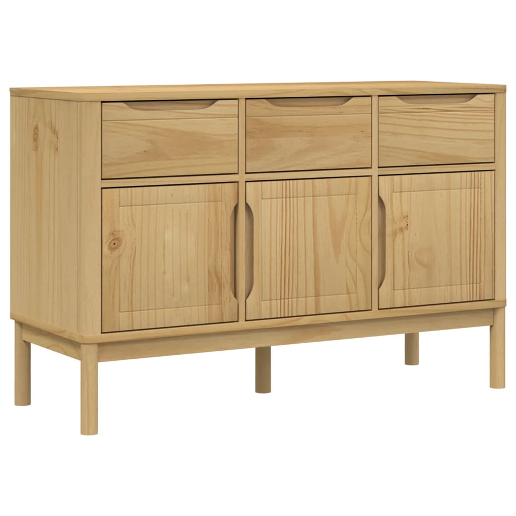 Sideboard FLORO Wax Brown 44.9"x16.9"x29.1" Solid Wood Pine