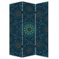 Blue Boho Mandala Three Panel Room Divider Screen