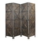 79" Brown Solid Wood Folding Four Panel Screen Room Divider