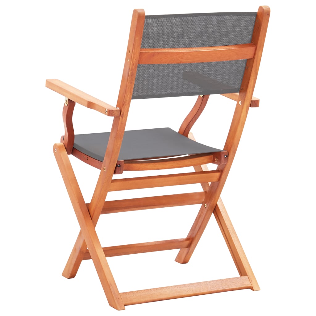 Folding Patio Chairs 4 pcs Solid Eucalyptus Wood&Textilene