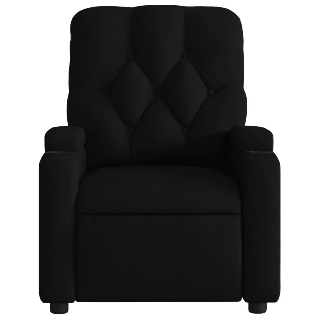 Massage Recliner Chair Black Fabric