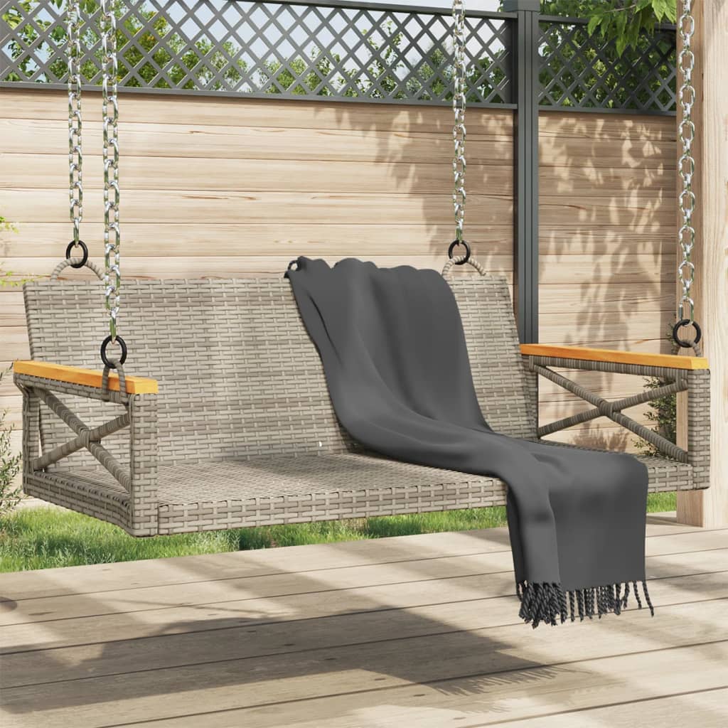 Swing Bench Black 42.9"x24.4"x15.7" Poly Rattan