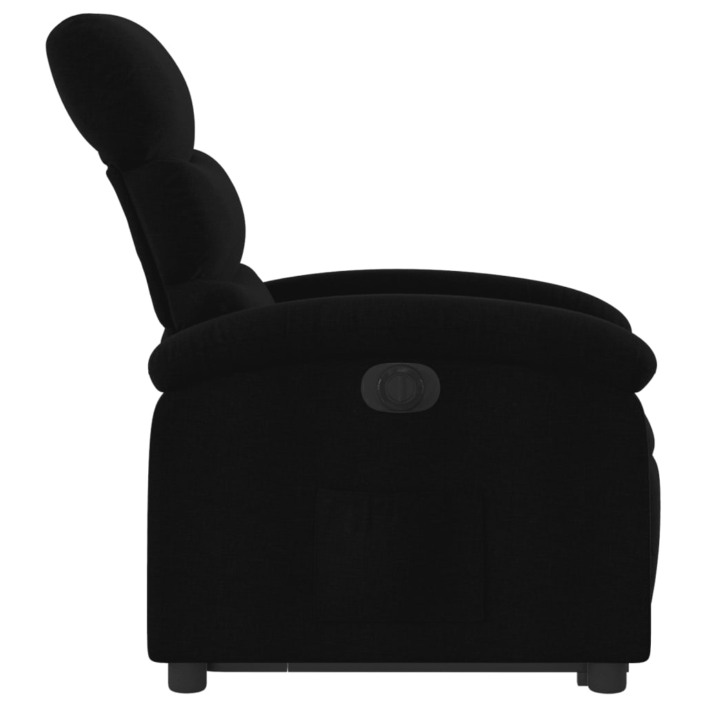 Electric Stand up Recliner Chair Black Fabric