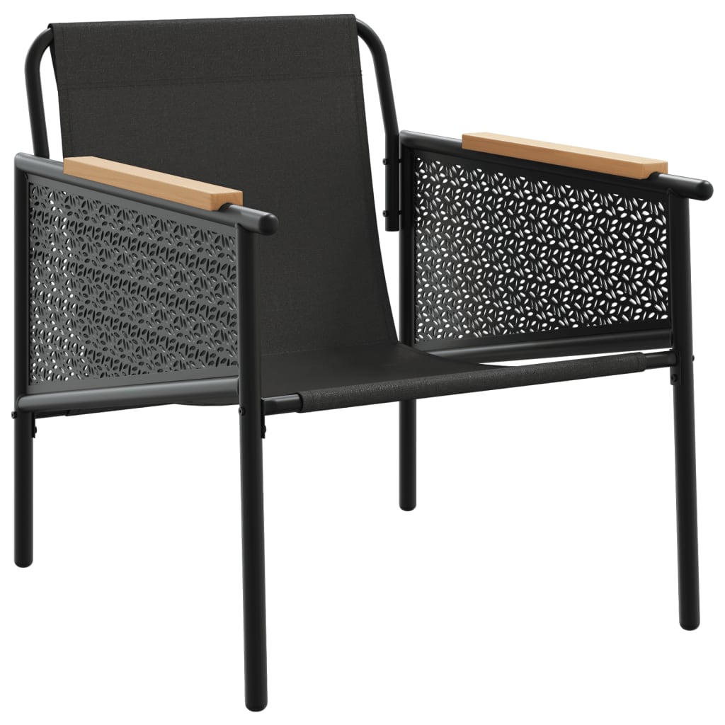 Patio Chairs with Cushions 2 pcs Black Steel