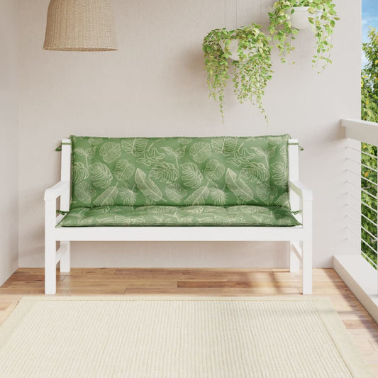 Garden Bench Cushions 2pcs Leaf Pattern 59.1"x19.7"x2.8" Fabric