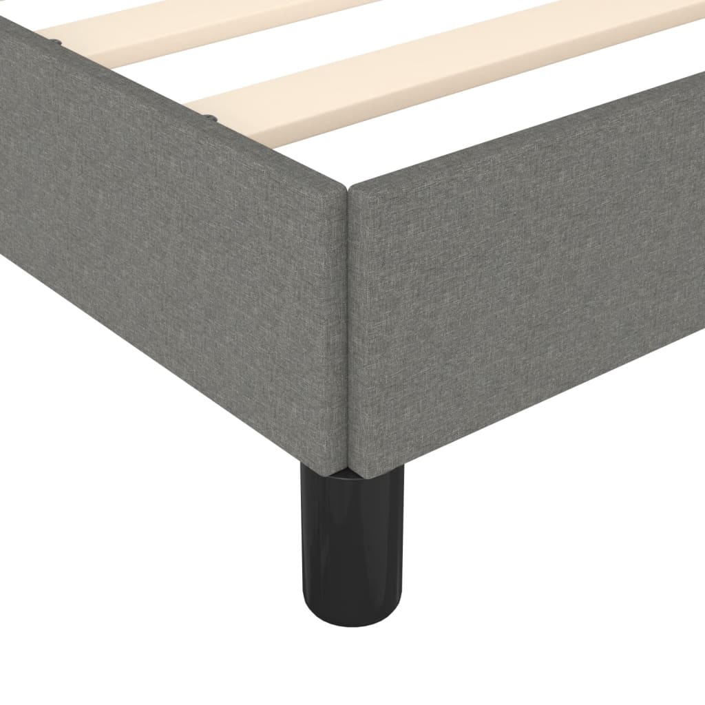 Bed Frame without Mattress Dark Gray 53.9"x74.8" Fabric