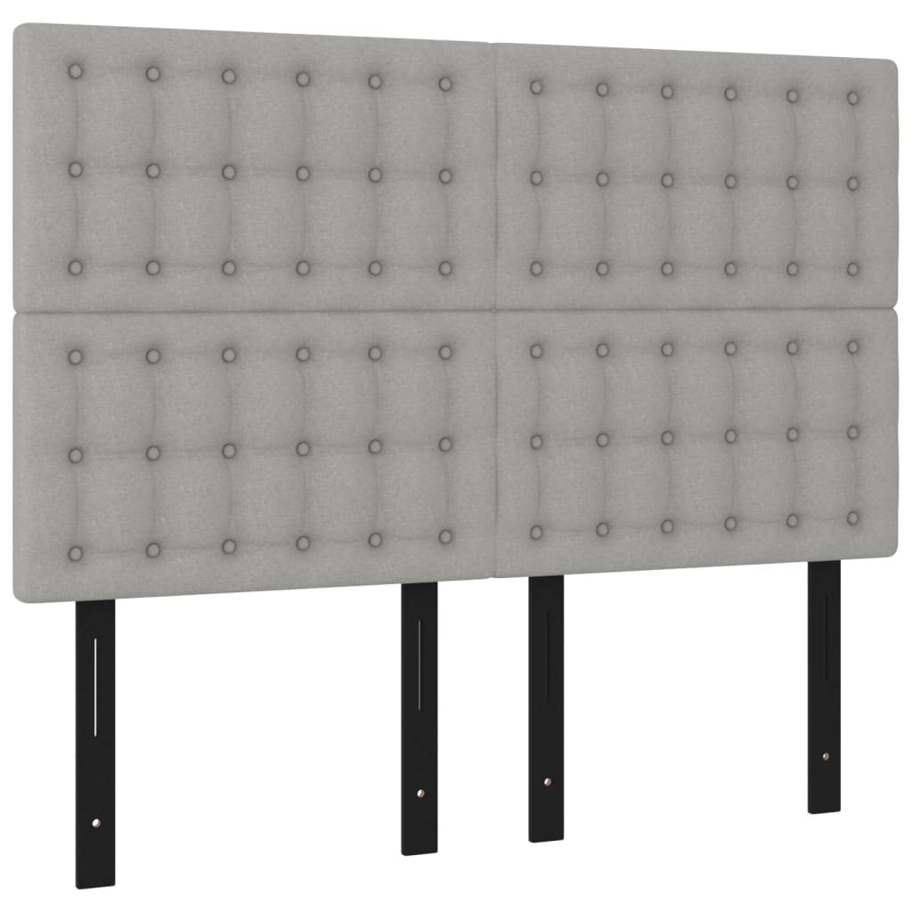 Headboards 4 pcs Light Gray 28.3"x2"x30.7"/34.6" Fabric