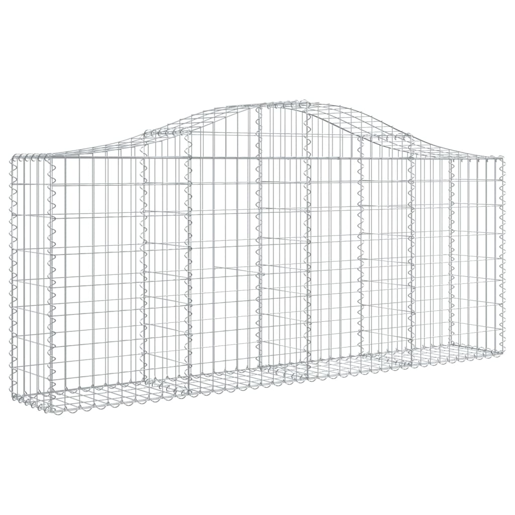 Arched Gabion Baskets 14 pcs 78.7"x11.8"x31.5"/39.4" Galvanized Iron