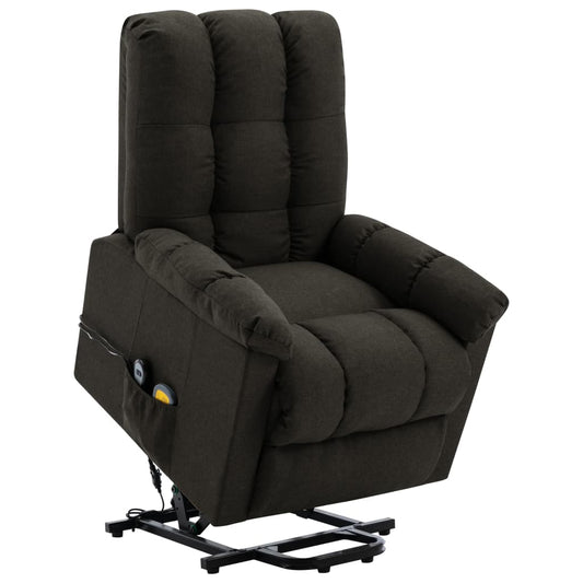 Power Lift Massage Recliner Brown Fabric