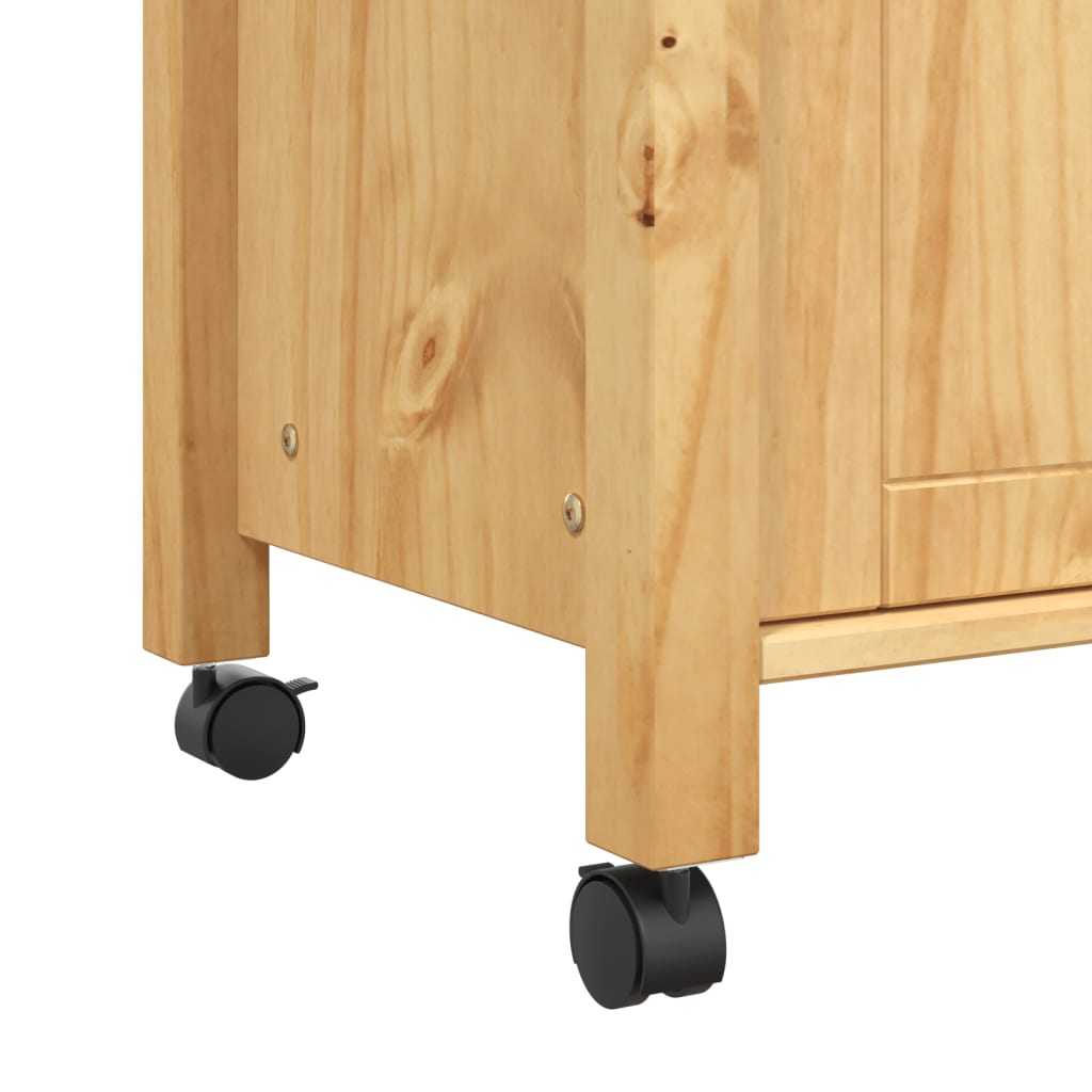 Kitchen Trolley MONZA 23.6"x15.7"x35.4" Solid Wood Pine