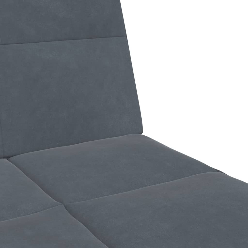 2-Seater Sofa Bed with Footstool Dark Gray Velvet