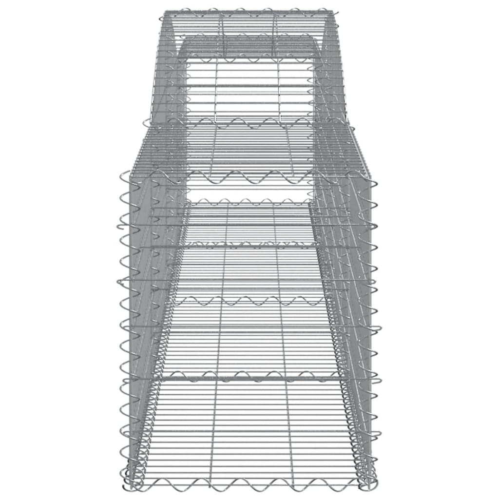 Arched Gabion Baskets 9 pcs 157.5"x19.7"x23.6"/31.5" Galvanized Iron