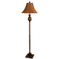 65" Antique Gold And Brown Traditional Pineapple Floor Lamp With Brown Bell Shade