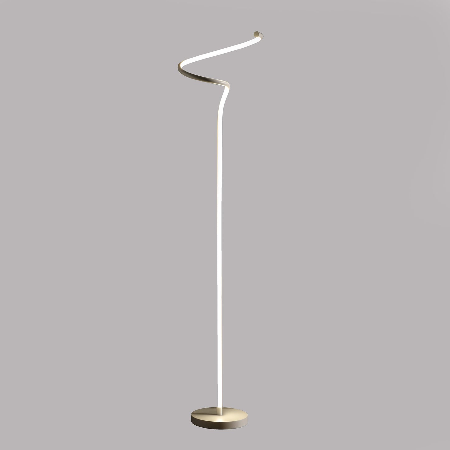 51" White LED Novelty Curvy Spiral Floor Lamp