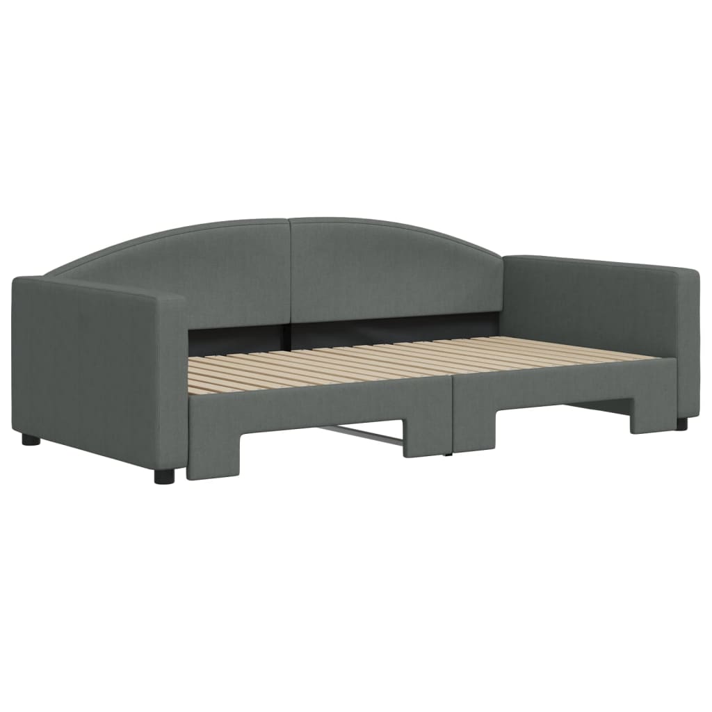 Daybed with Trundle without Mattress Dark Gray 39.4"x74.8"