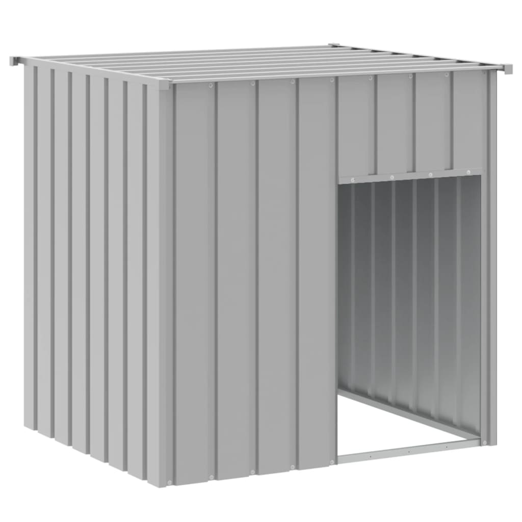 Dog House with Roof Light Gray 43.3"x40.6"x42.9" Galvanized Steel