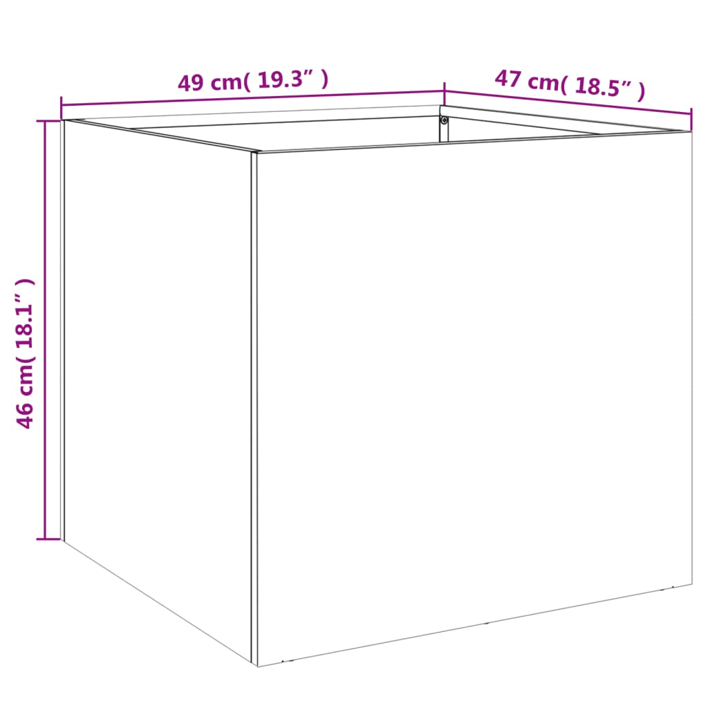 Planters 2 pcs Anthracite 19.3"x18.5"x18.1" Cold-rolled Steel