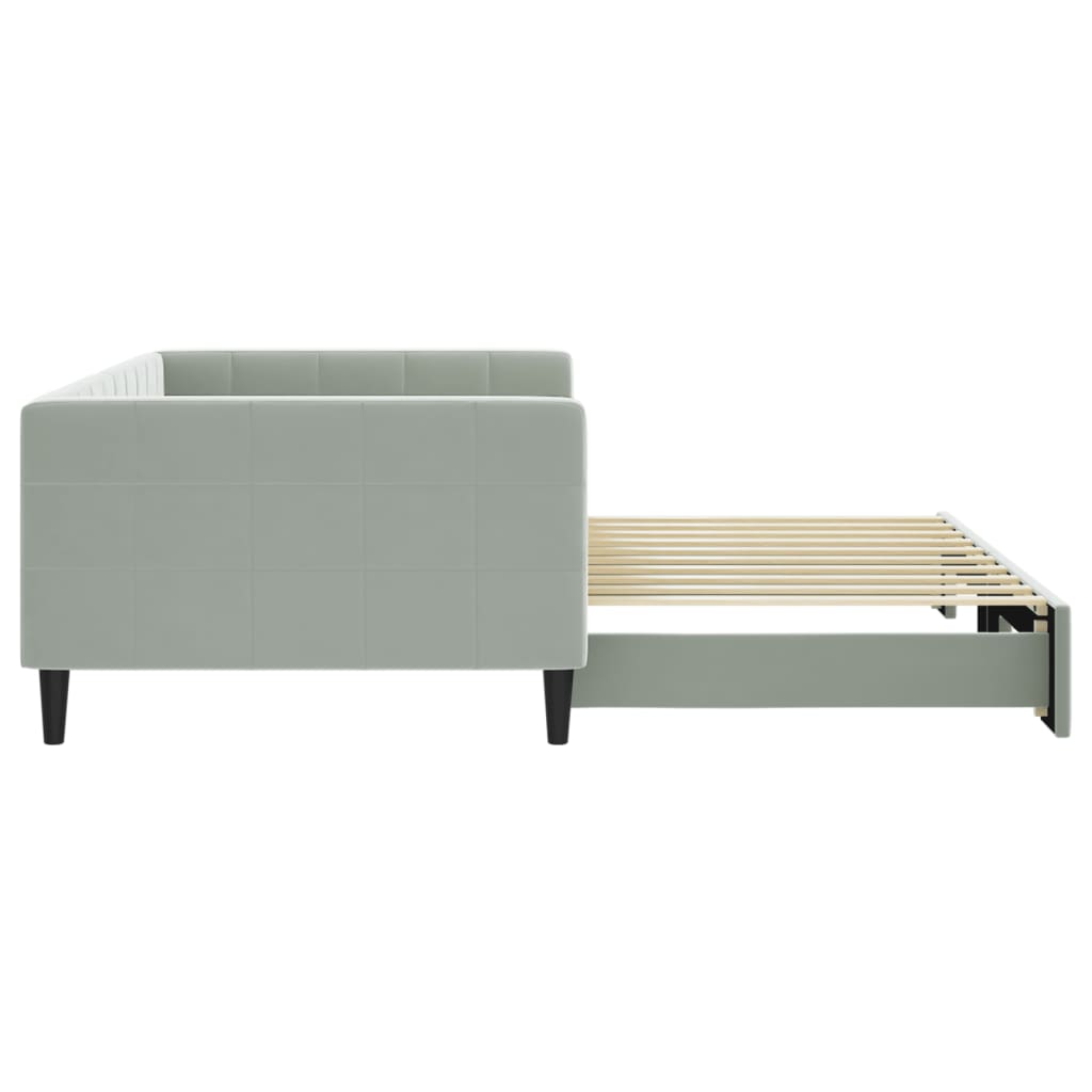 Daybed with Trundle without Mattress Light Gray 39.4"x74.8"