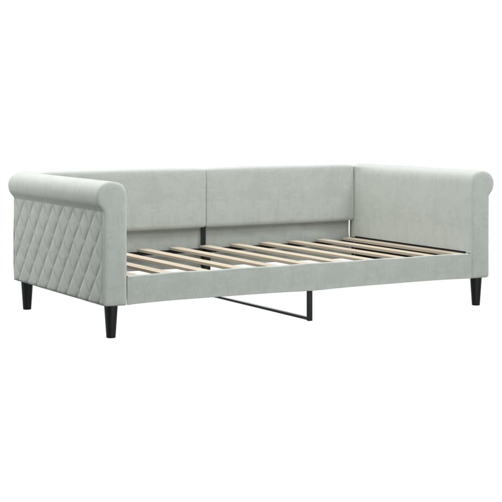 Daybed with Trundle without Mattress Light Gray 39.4"x74.8"