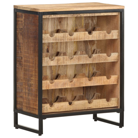 Wine Cabinet 24.4"x13"x30.9" Rough Mango Wood