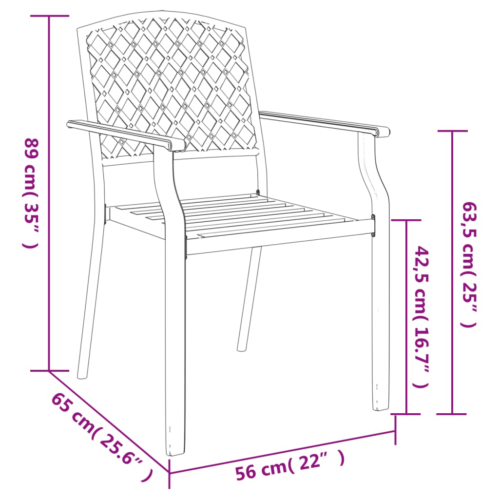 5 Piece Patio Dining Set Anthracite Steel