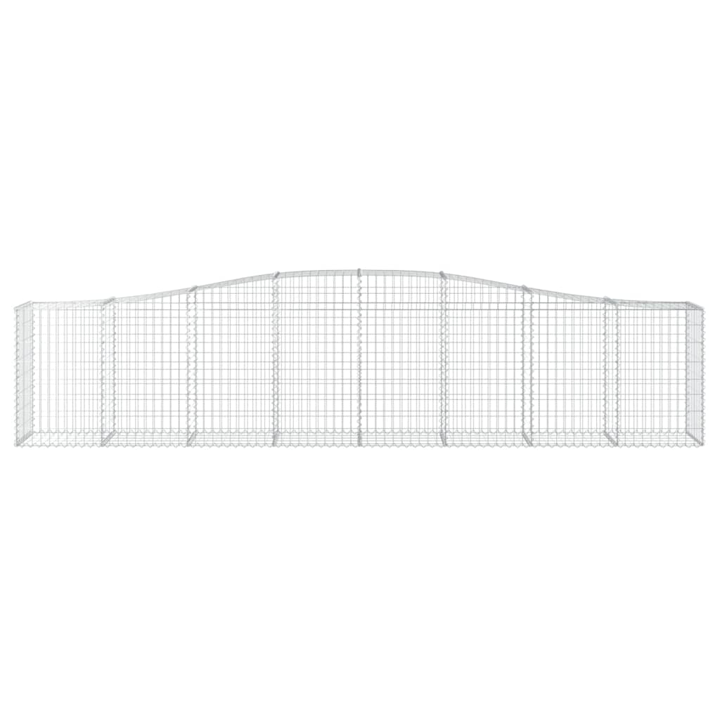 Arched Gabion Baskets 10 pcs 157.5"x19.7"x31.5"/39.4" Galvanized Iron