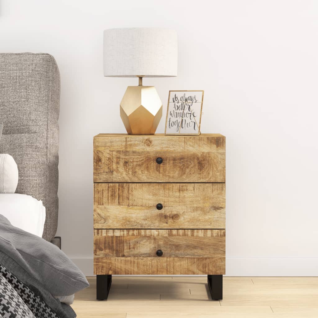 Bedside Cabinet 19.7"x13"x24.4" Solid Wood Acacia&Engineered Wood