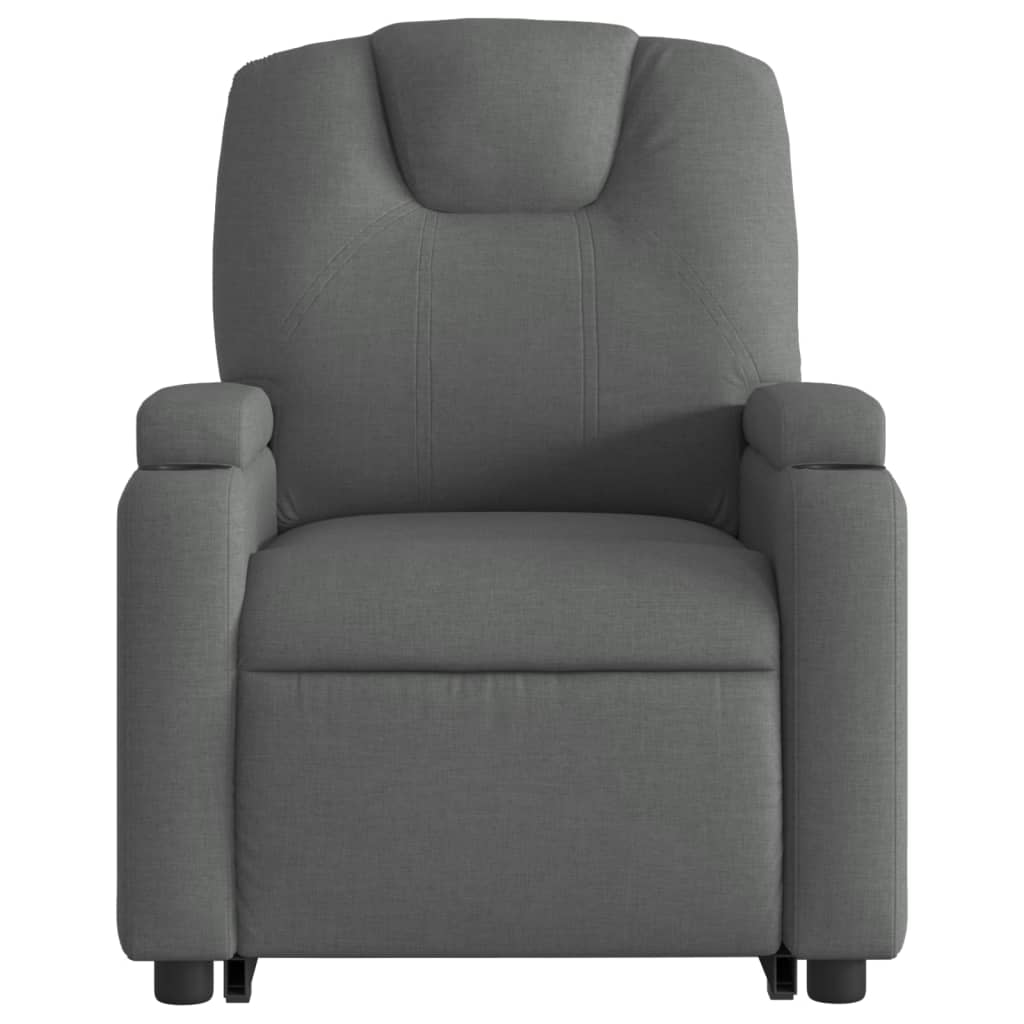 Electric Stand up Massage Recliner Chair Dark Gray Fabric