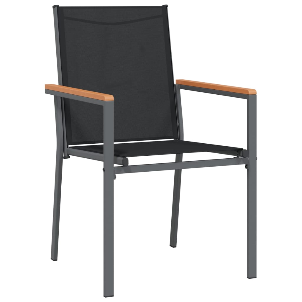 Patio Chairs 6 pcs Black 21.7"x24.2"x35.4" Textilene and Steel