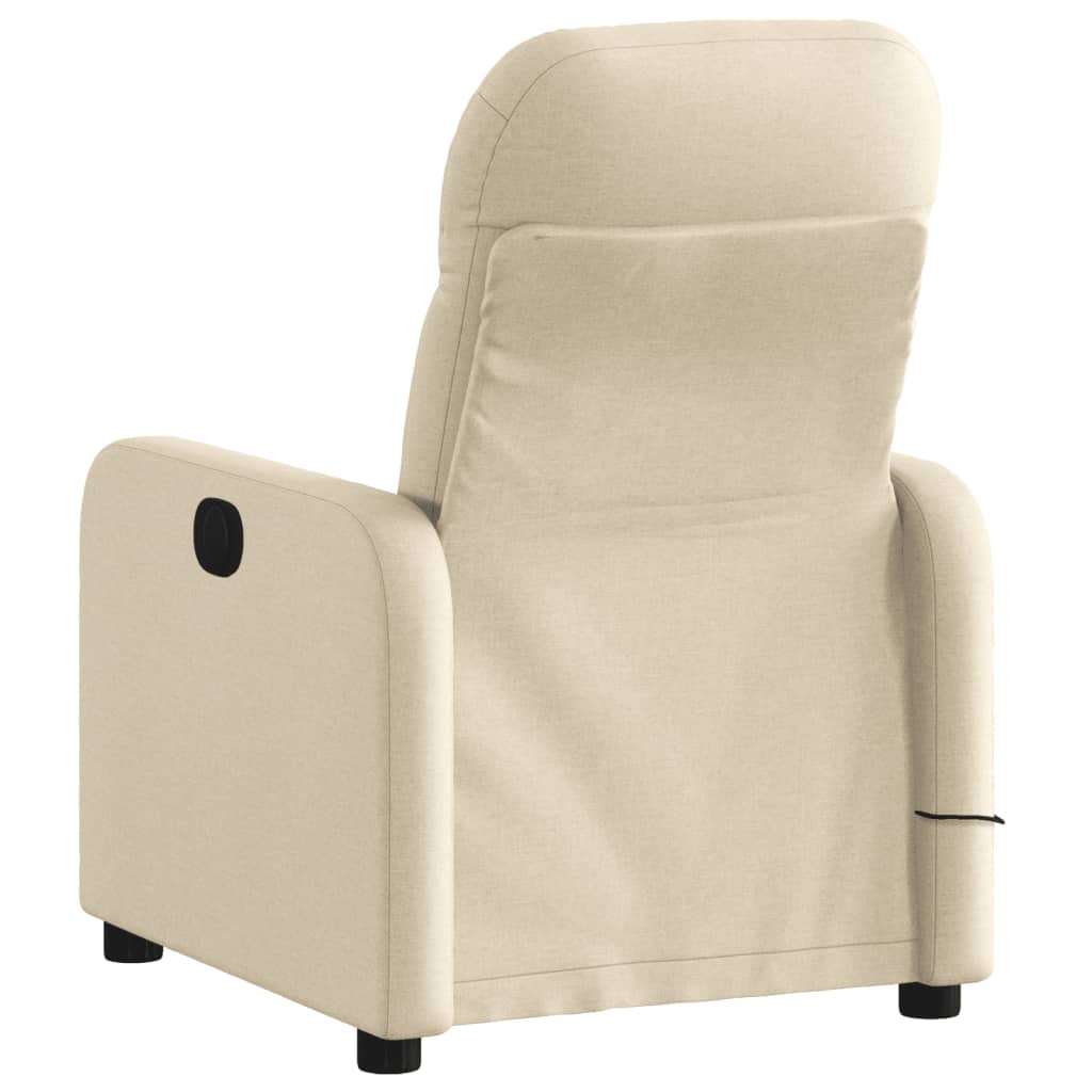 Massage Recliner Chair Cream Fabric