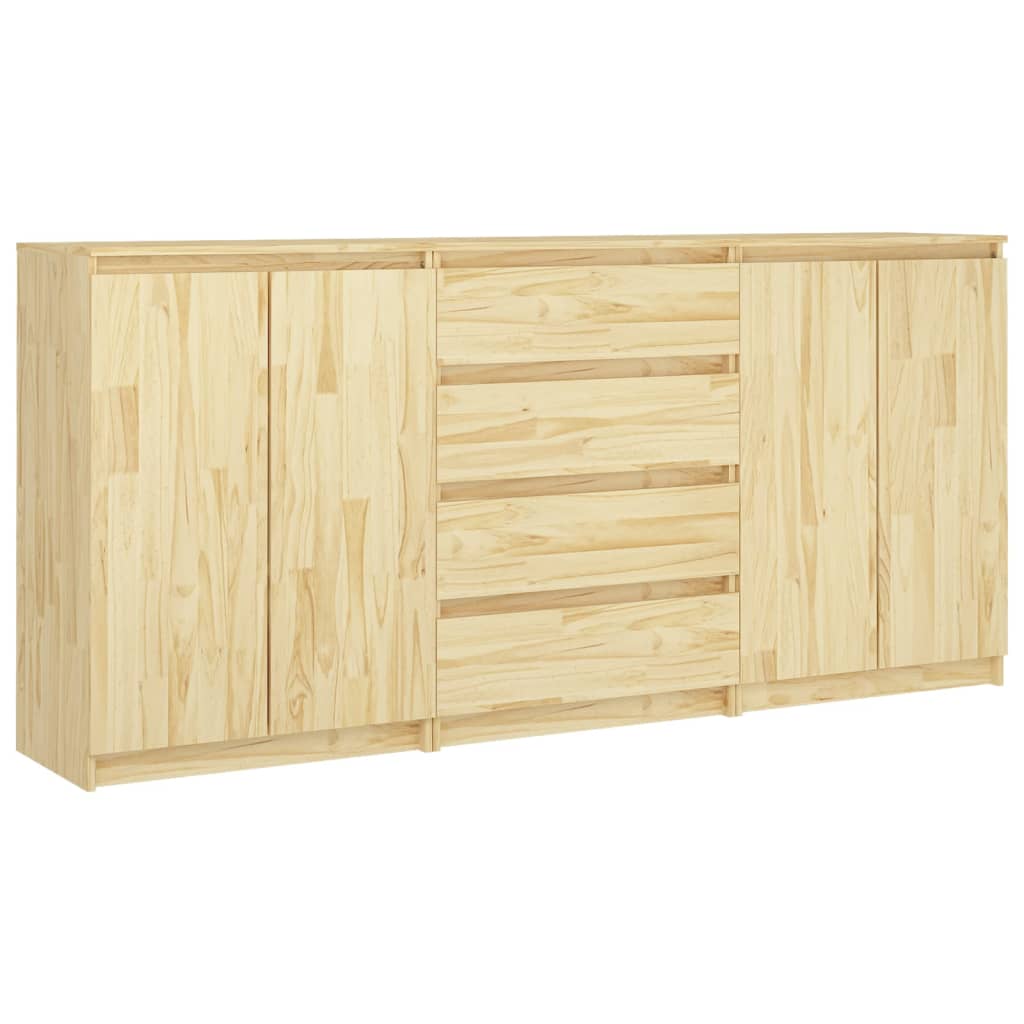 Side Cabinets 3 pcs Solid Wood Pine