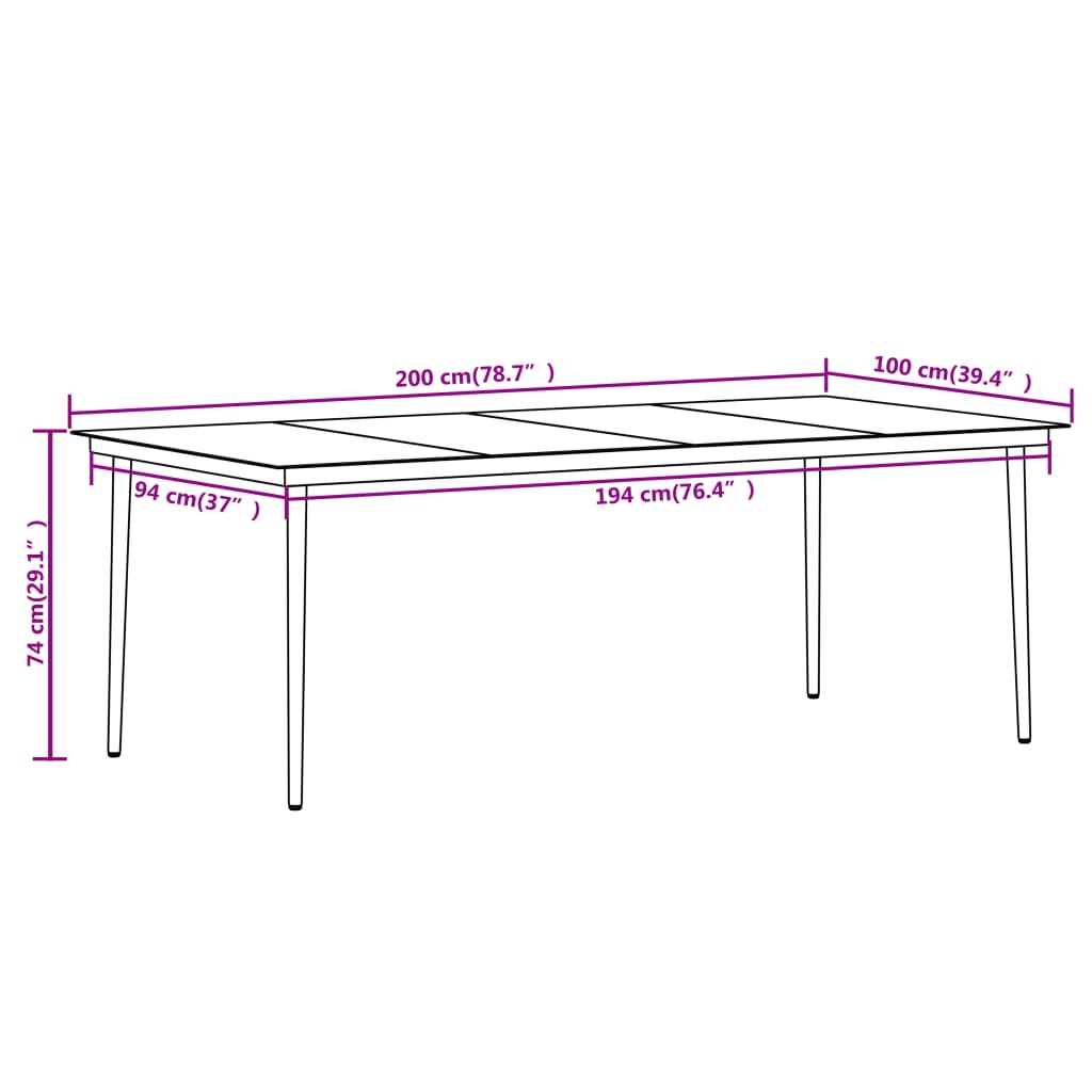 9 Piece Patio Dining Set Black