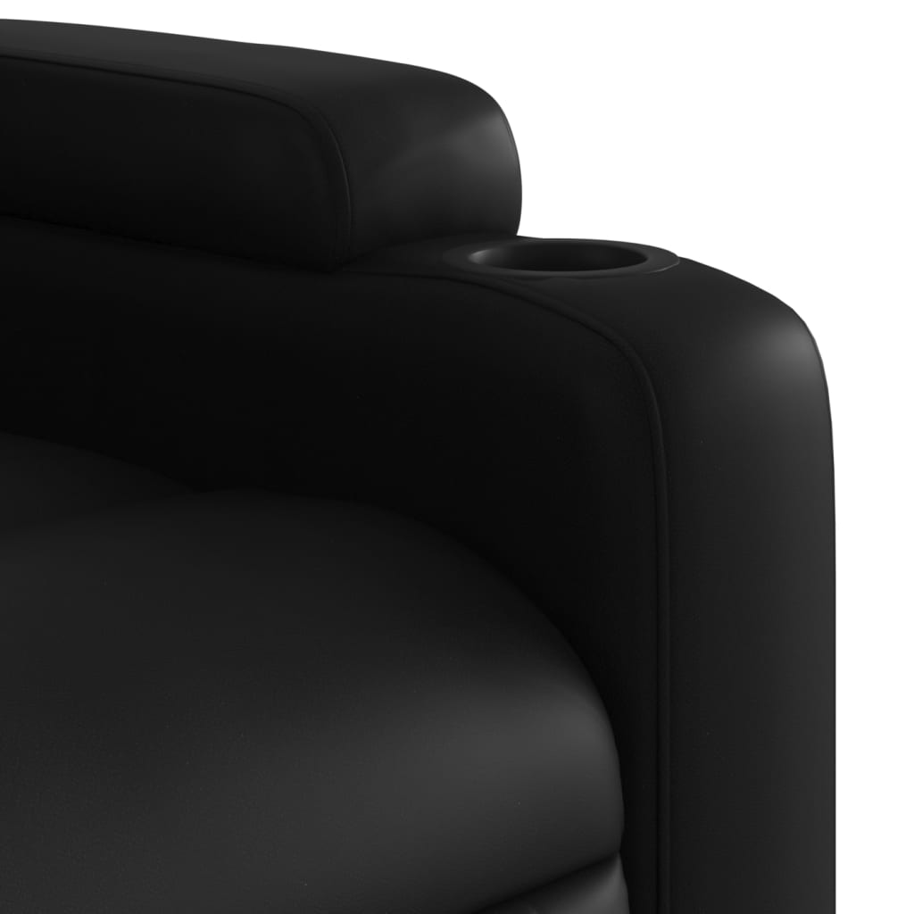 Recliner Chair Black Faux Leather