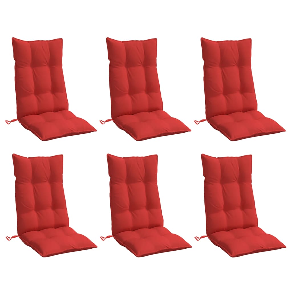 Highback Chair Cushions 6 pcs Red Oxford Fabric