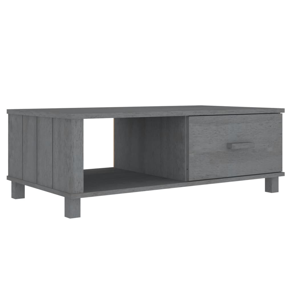 Coffee Table HAMAR Dark Gray 39.4"x21.7"x13.8" Solid Wood Pine