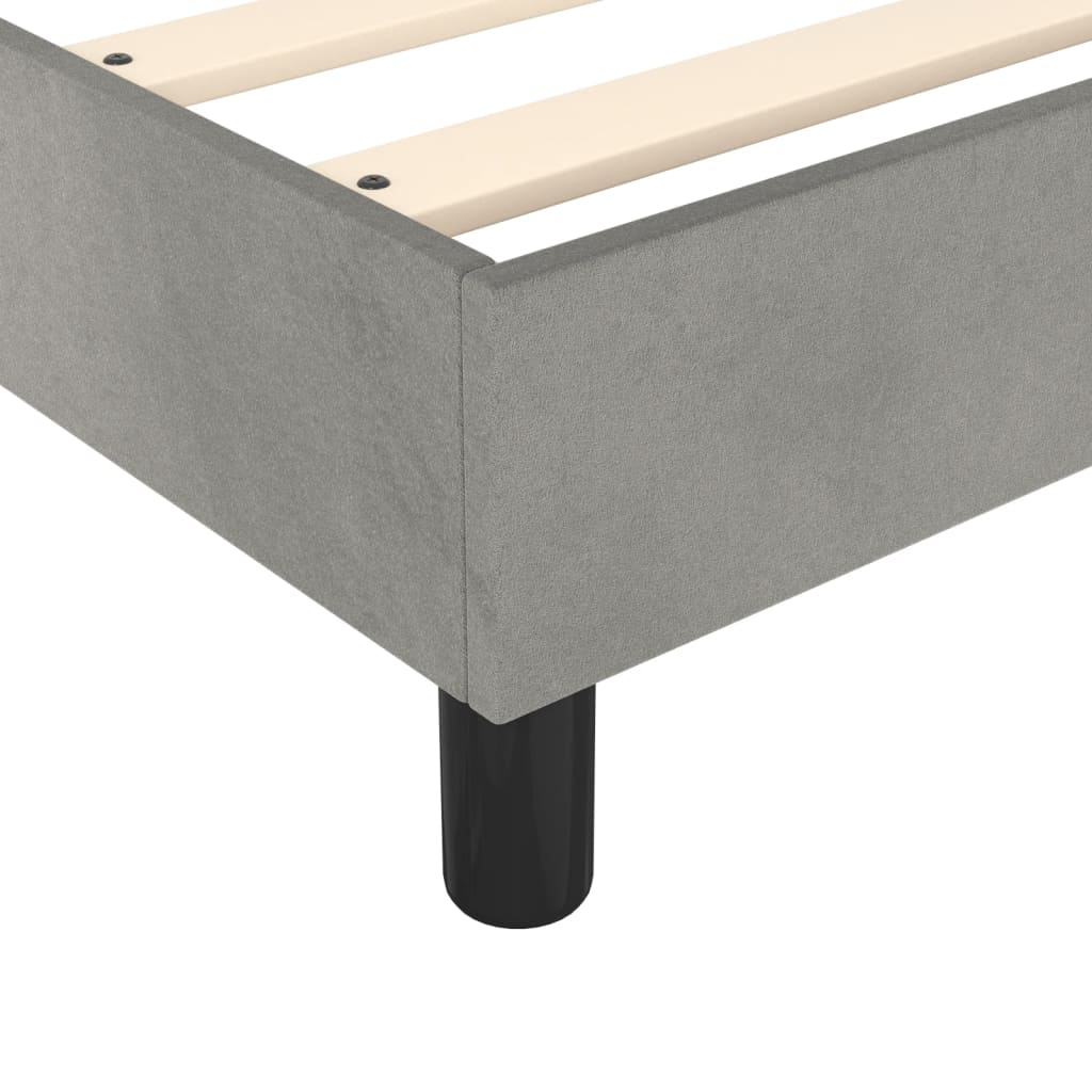 Bed Frame without Mattress Light Gray California King Velvet (US Only)