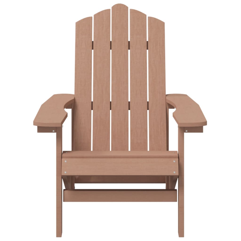 Patio Adirondack Chairs with Table HDPE Brown