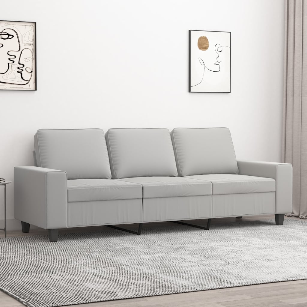 3-Seater Sofa Dark Gray 82.7" Microfiber Fabric