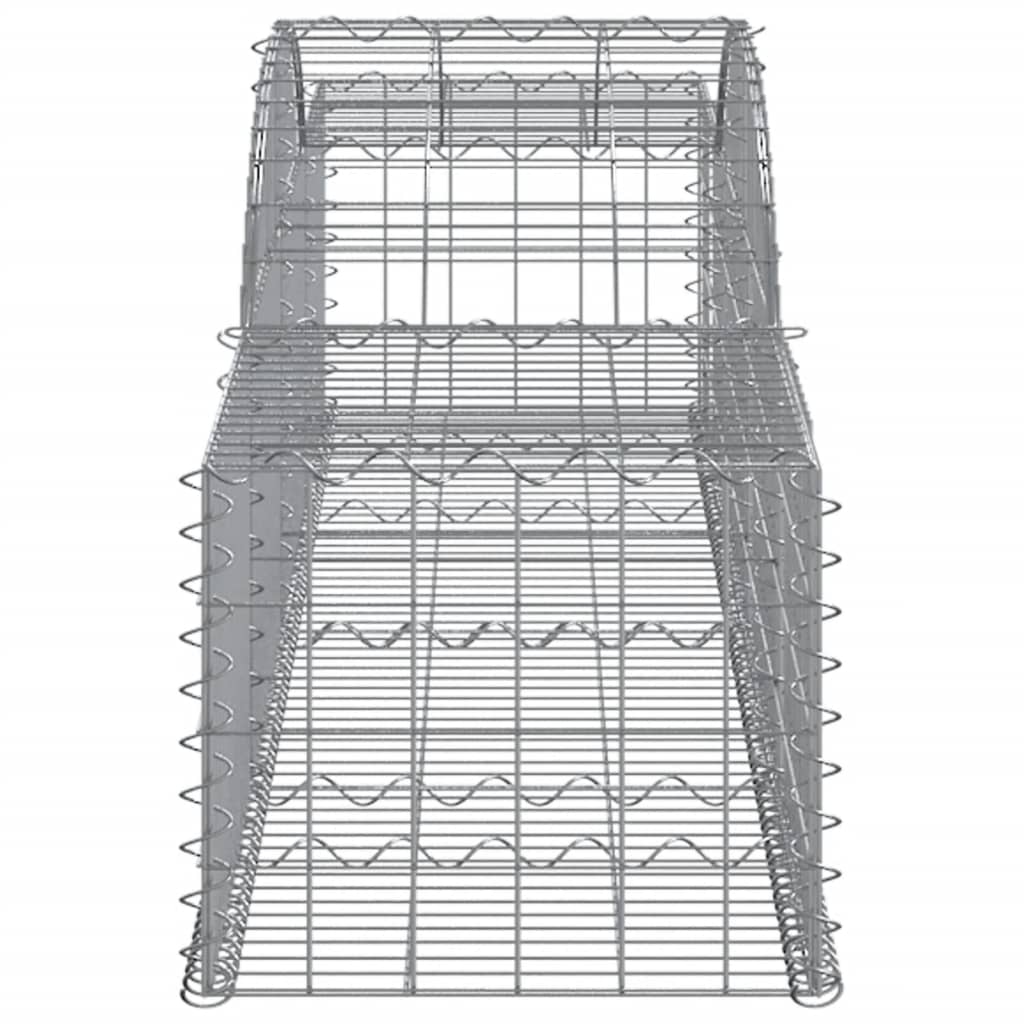 Arched Gabion Baskets 4 pcs 118.1"x19.7"x15.7"/23.6" Galvanized Iron